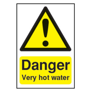 SIGN 70X50 DANGER VERY HOT WATER S/A