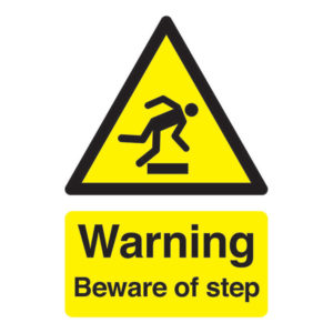 SIGN A5 WARNING BEWARE OF STEP S/A