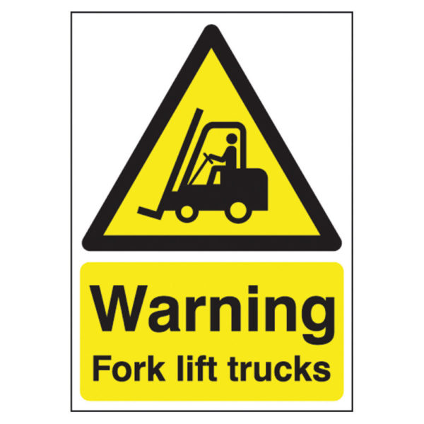 SIGN A5 WARNING FORK LIFT TRUCKS S/A