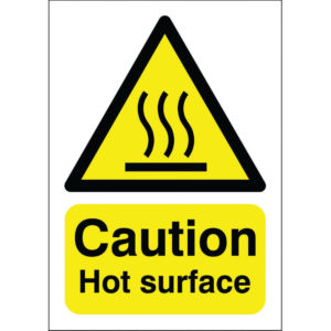 SIGN A5  CAUTION HOT SURFACE S/A