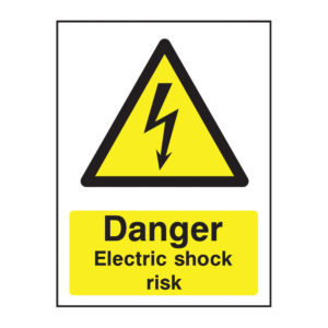 SIGN A5  DANGER ELECT SHOCK RISK PVC