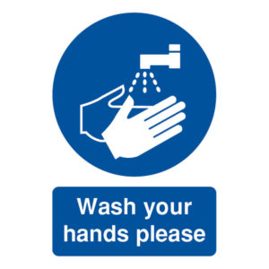 SIGN A5 WASH YOUR HANDS PLEASE PVC