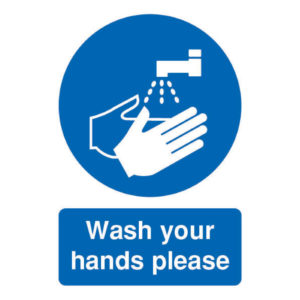 SIGN A5 WASH YOUR HANDS PLEASE S/A
