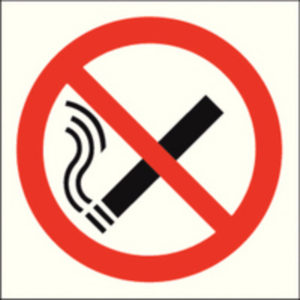 SIGN NO SMOKING SYMBOL 150X150MM S/A