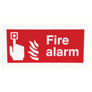 SIGN FIRE ALARM 100X200MM S/A