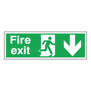 SIGN FIRE EXIT DOWN 150X450MM S/A