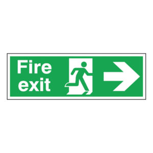 SIGN FIRE EXIT RIGHT 150X450MM S/A