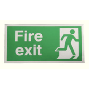 SIGN FIRE EXIT RIGHT 150X300MM S/A