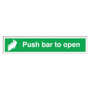 SIGN PUSH BAR TO OPEN 75X600MM S/A