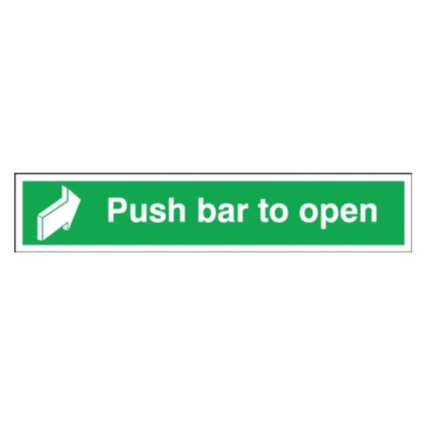 SIGN PUSH BAR TO OPEN 75X600MM S/A