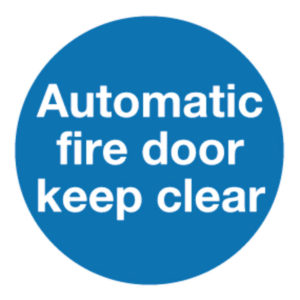 SIGN AUTOMATIC FIRE DOOR 100X100MM S/A