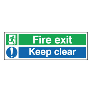 SIGN FIRE EXIT KEEP CLEAR 15X45 S/A
