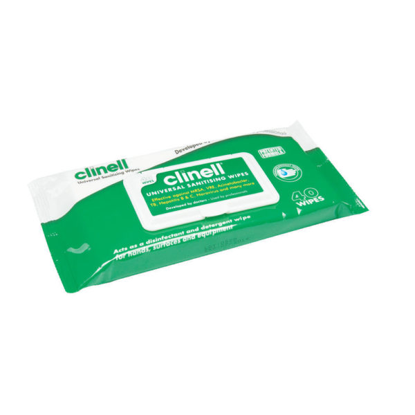CLINELL UNIVERSAL SANITISING WIPES 40
