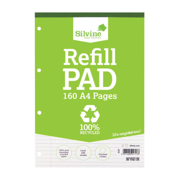 SILVINE EVERYDAY RECYCLD A4 REFILL PAD