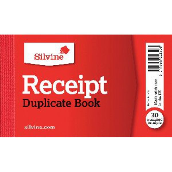 SILVINE RECEIPT BK 2.5X4 GUMMED DUP 228