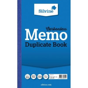 SILVINE DUP BOOK 8.3X5 MEMO NCR 701-T