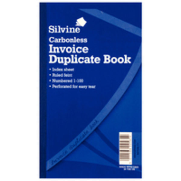 SILVINE DUP BOOK 8.25X5 INVOICE 711-T