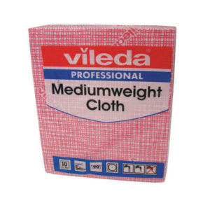 VILEDA MEDIUM WEIGHT CLOTH RED PK10 1064