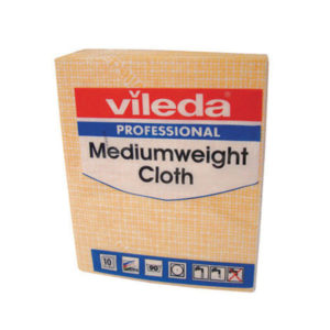 VILEDA MEDIUM WEIGHT CLOTH YELLOW PK10