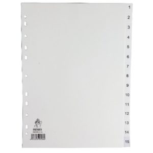 WB INDEX A4 1-15 POLYPROP WHITE