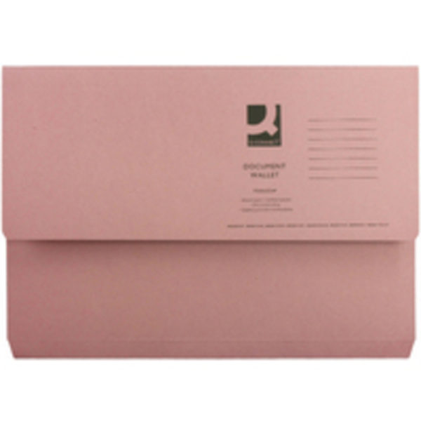 WB DOCUMENT WALLET FOOLSCAP PINK 220GSM