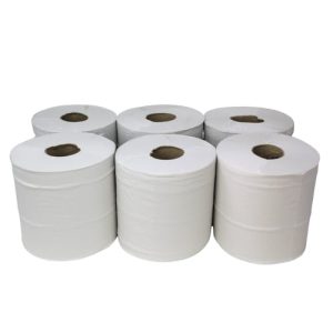 CCG Centrefeed White Paper Roll, 2Ply-150M x 190mm, x 6.