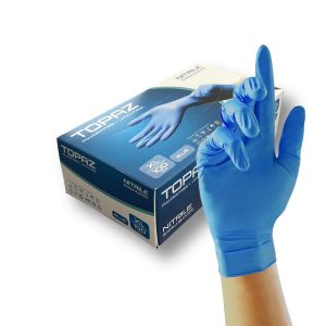 Topaz Blue 3.5g Medical Grade Nitrile Gloves - Extra Large x100
