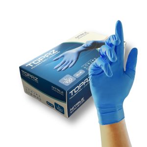 Topaz Blue 3.5g Medical Grade Nitrile Gloves - Large x100