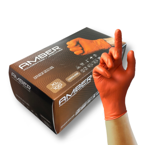 Amber Orange 8.5g Textured Grip Nitrile Gloves - Extra Large x100